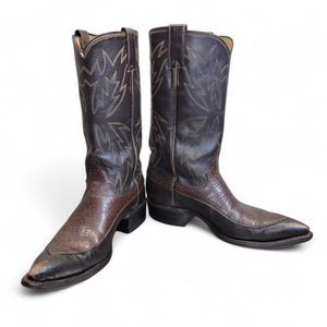 Justin Vintage Exotic Caribou Cowboy Boots Women's Size 7D‎